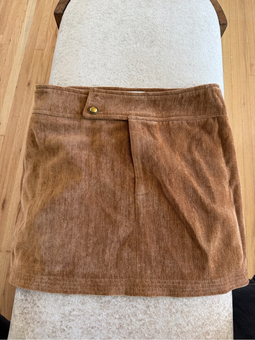 Commense Brown Corduroy Mini Skirt